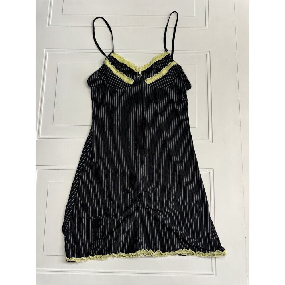 Jolie Lingerie Womens Size Mediun M Black Yellow Wireless Slip Pinstripe